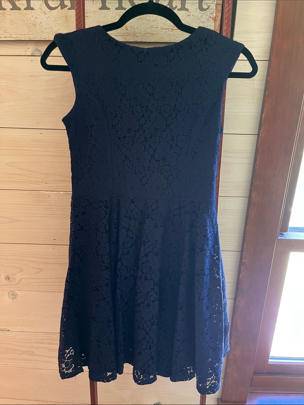 Un Deux Trois Navy Floral Lace Fit & Flare Dress for Girls